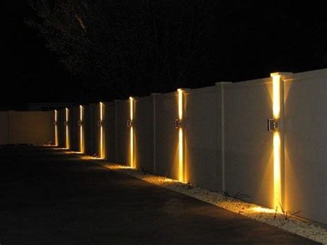 gorgeous front fence lighting ideas  apply   backyard lighting fence lighting fence