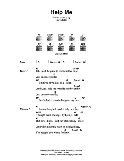 Help Me Sheet Music By Johnny Cash Lyrics And Chords 46301