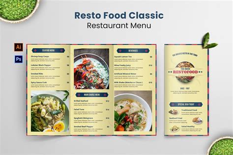 menu de cuisine classique restofood  templatemonster