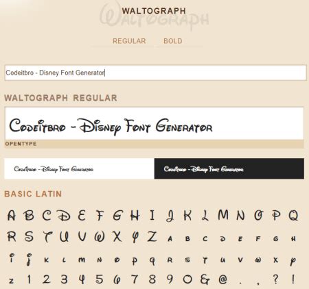 awesome disney font generator websites