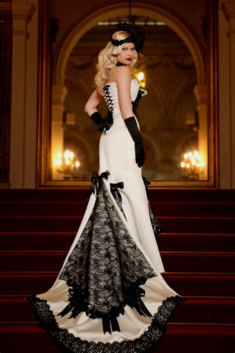 black white wedding dresses  edgy elegance