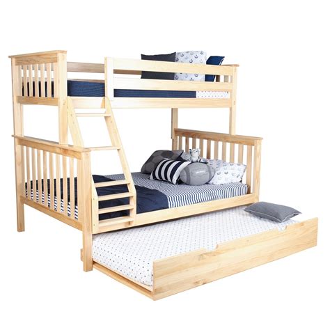 Max And Lily Solid Wood Twin Over Full Bunk Bed With Trundle Bed Wayfair Ca