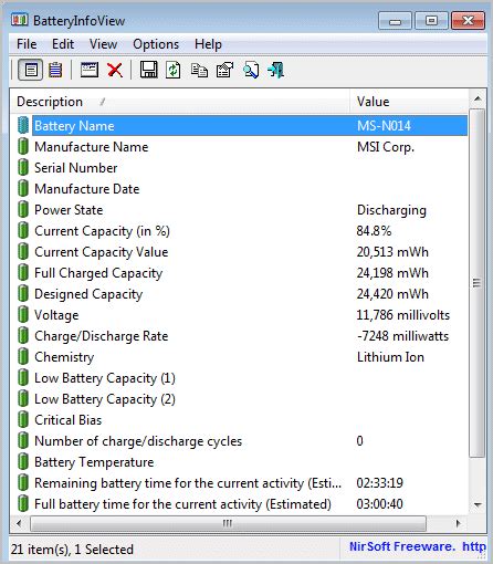 computer techs batteryinfoview  detailed battery information