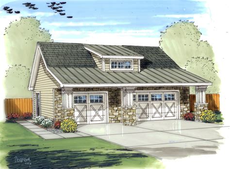 echoridge bungalow  car garage plan   house plans