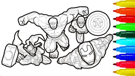 marvel coloring pages iron man hulk captain america thor coloring