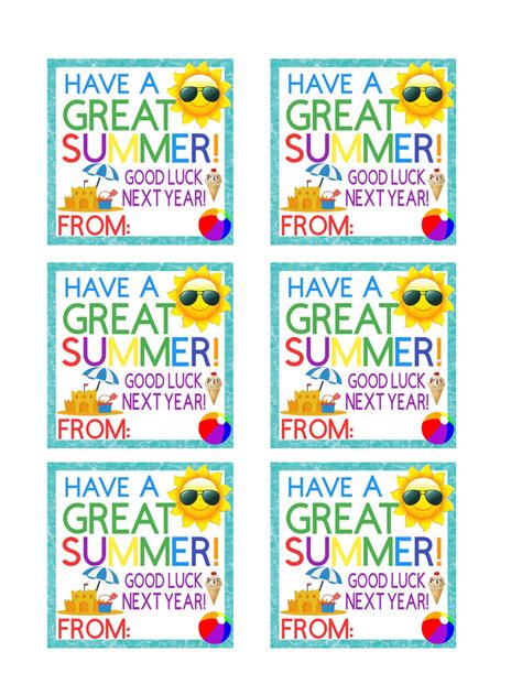 great summer printable tags