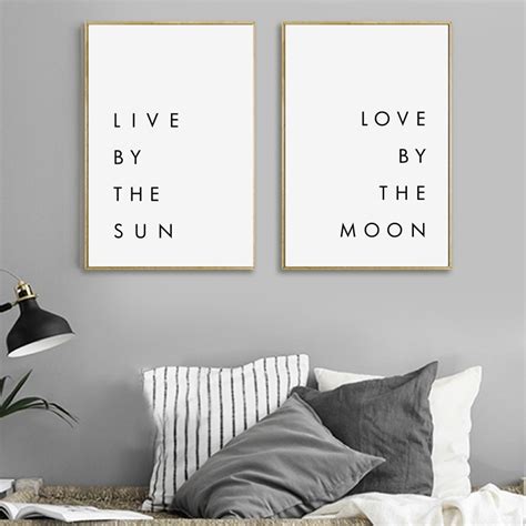 bedroom wall art minimalist canvas print poster live by