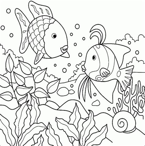 colouring pictures rainbow fish clipartsco