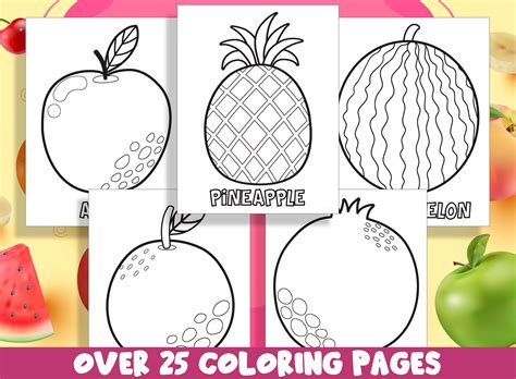 fruit coloring pages  printable fruit coloring pages  preschool