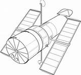 Hubble Telescope Drawing sketch template