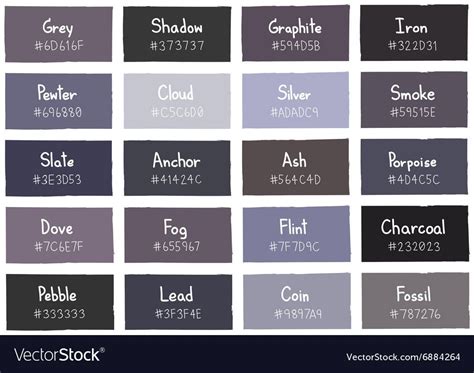 shades  grey color chart  names