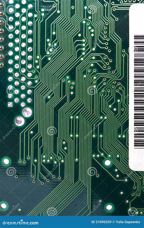 green circuit board stock image image  printed