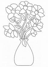 Coloring Flower Bouquet Flowers Pages Printable Beautiful sketch template