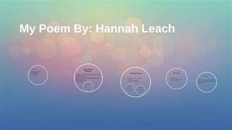 My Poem By Hannah Leach By Hannah Lawley