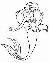 Coloring Mermaid Pages Ariel Popular sketch template