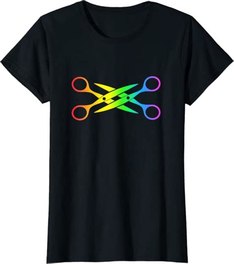 Womens Scissors Gay Pride Rainbow Lesbian T Shirt Uk Clothing