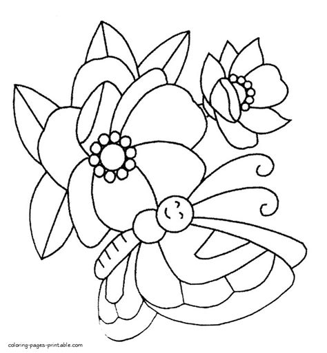 butterfly  flowers picture  color coloring pages printablecom