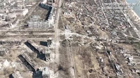 shocking drone footage reveals devastation  besieged city  mariupol lbc