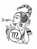 Scorpio Horoscope Scorpion Astrologie Mooi Kleuring Meisje Het Feminine Astrological Schorpioen Astrologische Teken Aquarius Weegschaal sketch template