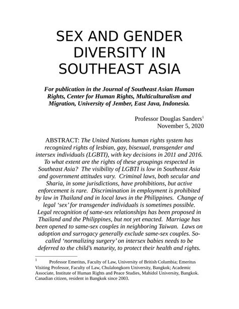 pdf sex and gender diversity in southeast asia