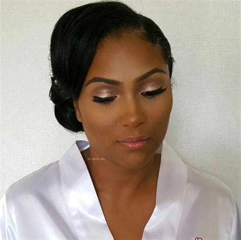 Natural Bridal Glam On Black African American Bride