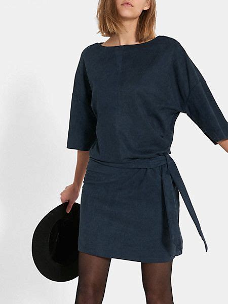 suede jurk donkerblauw costes fashion jurken mode kleding