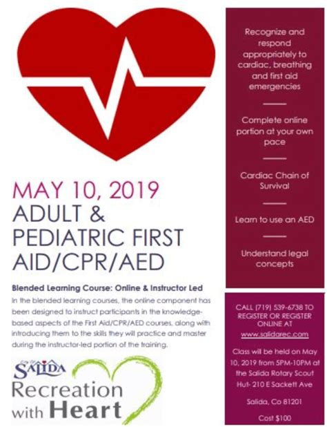 class adult and pediatric first aid cpr aed salida steamplant