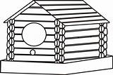 Coloring Cabin Log Birdhouse Pages Woods Clipart Clip Kids Clipartbest Cliparts Template sketch template