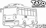 Tayo Coloring Pages Bus Little Rogi Series sketch template