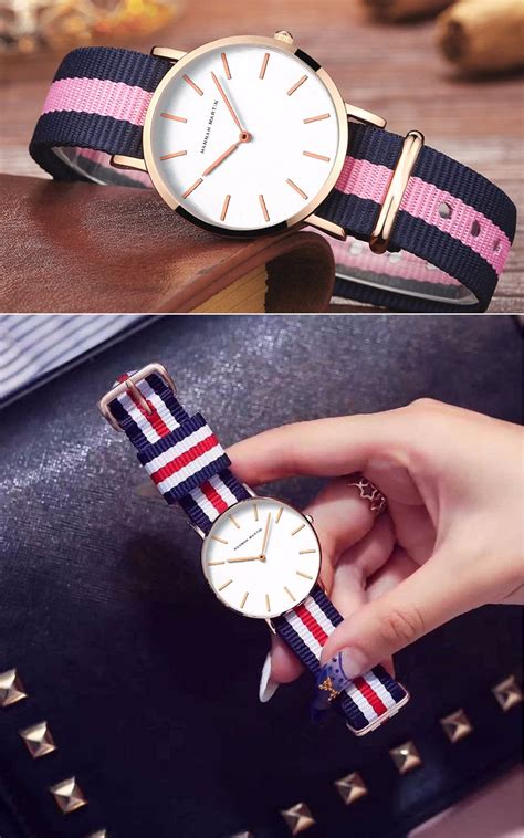 hannah martin casual sport clock wristwatches classical nylon female