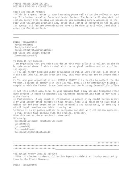 dispute letter  collection agency    letter template