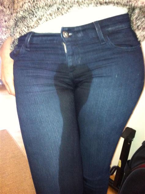 girl pee tight jeans