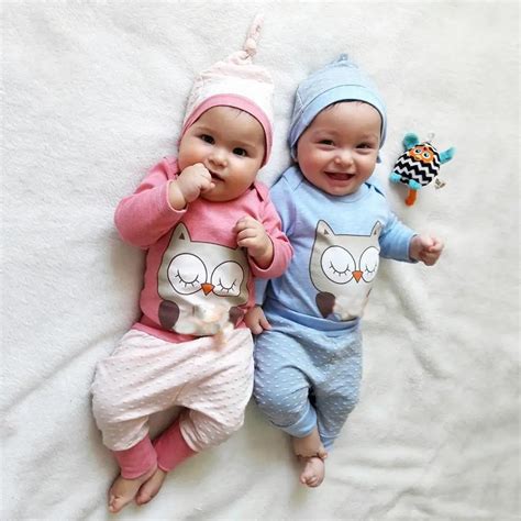 cute twins owl clothes set newborn baby girl boy long sleeve romper