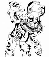 Fnaf Freddy Nights Dibujos Springtrap Disegni Colorare Twisted Foxy Nightmare Freddys Rockstar Funtime Avengers sketch template