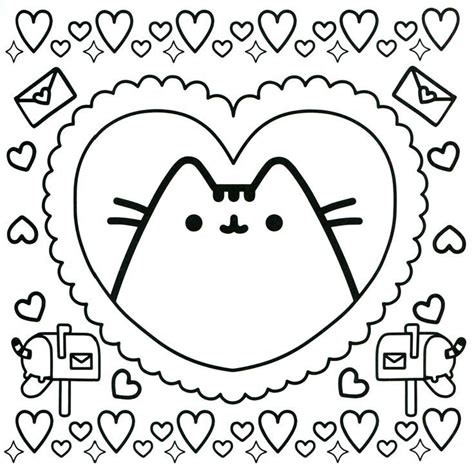 image result  pusheen coloring page valentine coloring pages
