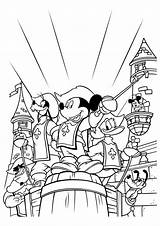 Goofy Mickey Colorings Mouse Musketeers sketch template