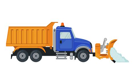 snow plow truck  flat style isolated  white stock illustration  image  istock