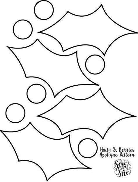 holly leaf outline template  coloring pages
