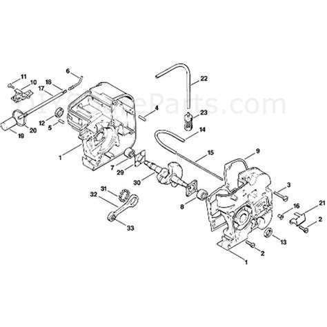stihl  chainsaw  parts diagram  crankcase