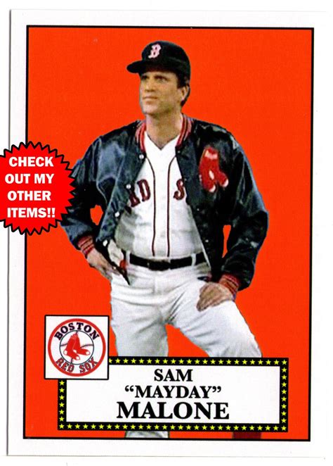 custom  sam mayday malone boston red sox baseball card cheers ted danson etsy