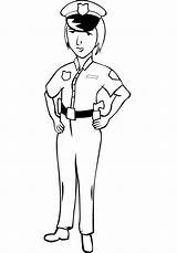 Coloring Pages Police Woman Women Female Officer Drawing Clipart Kids Uniform Sketch Leo Navy Goldendoodle Library Drawings Children Collection Print sketch template
