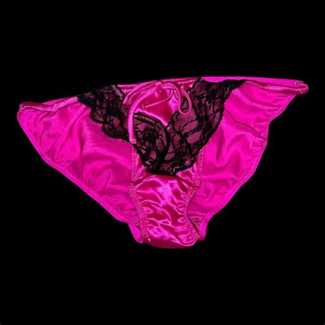 Vtg Victoria’s Secret Shiny Satin String Bikini Panty Sissy Medium