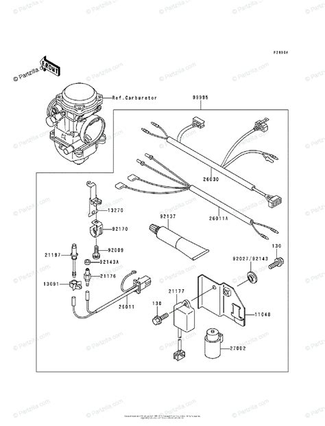 kawasaki atv  oem parts diagram  optional parts carburetor partzillacom