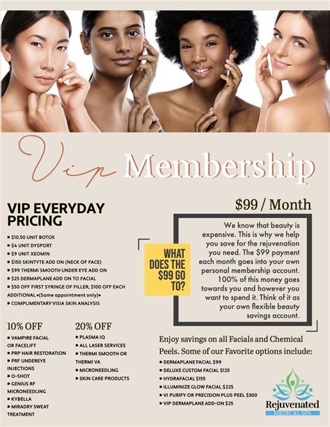 vip membership rejuvenated medical spa