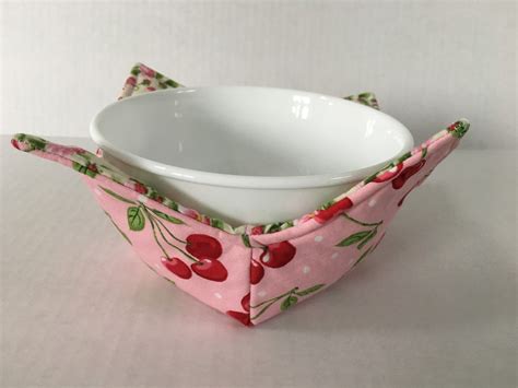 cherry blossoms microwave bowl holder cozy hot pad   michigan