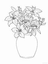 Flower Arrangements Coloring Floral Drawing Flowers Beautiful Creative Bouquet Drawings Pages Haven Colouring Printable Adult Book Simple Color Doverpublications Store sketch template