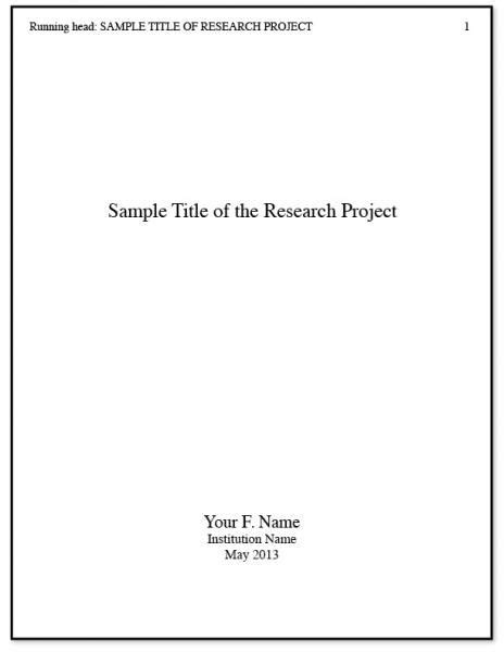 title page writing  research paper essay title page research