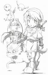 Zelda Legend Link Princess Twilight Coloring Pages Midna Breath Wild Character Wolf Colouring Chibi Legends Sketch Line Ocarina Arte Anime sketch template