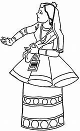 Coloring Clothing Vestimenta Tradicional Indio sketch template