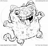 Ugly Cat Cartoon Clipart Coloring Jumping Outlined Vector Thoman Cory Clip Regarding Notes Clipground Clipartof sketch template